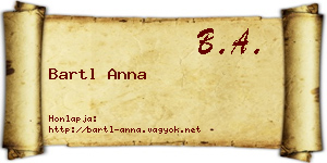 Bartl Anna névjegykártya