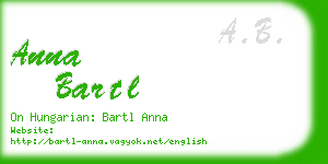 anna bartl business card